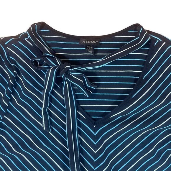 Lane Bryant Chevron Striped Tie Top Sz 18-20 - Picture 3 of 12